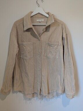 PacSun Light Beige Corduroy Button Jacket (size xs)